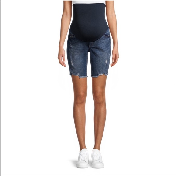 Maternity Denim Bermuda Shorts withFull Panel - Picture 5 of 6